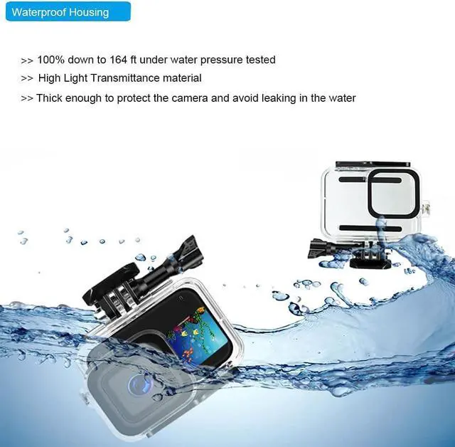 Alt view image 2 of 7 - BONAEVER Accessories Kit for Gopro Hero 12 11 10 9 Black Waterproof Housing Silicone Case with Glass Screen Protector Bundle for Go pro Gopro12 Gopro11 Gopro10 Hero12 Hero11 Hero10 Sport Camera