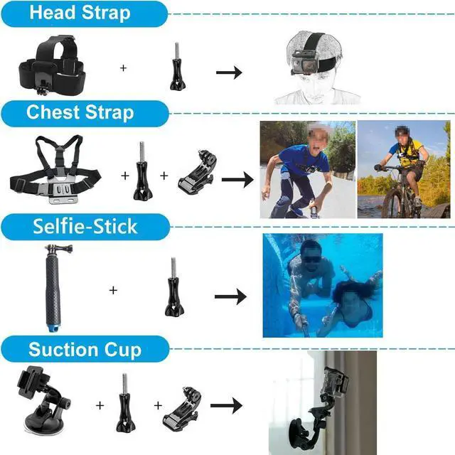 Alt view image 5 of 7 - BONAEVER Accessories Kit for Gopro Hero 13 Black Accessory Bundle Waterproof Housing Case Filter Silicone Protector Lens Screen Tempered Glass Head Chest Strap Mount Set for Gopro13 HERO13