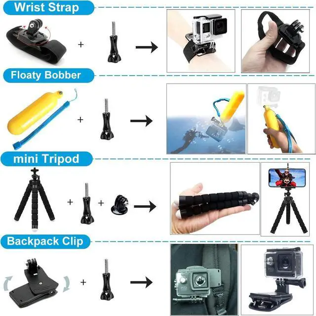 Alt view image 6 of 7 - BONAEVER Accessories Kit for Gopro Hero 13 Black Accessory Bundle Waterproof Housing Case Filter Silicone Protector Lens Screen Tempered Glass Head Chest Strap Mount Set for Gopro13 HERO13