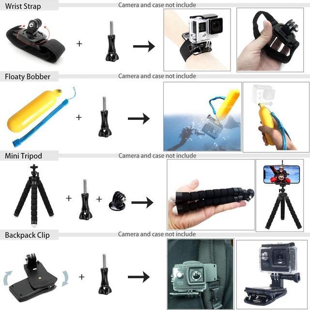 Alt view image 4 of 7 - BONAEVER Accessories Kit for Gopro Hero 12 11 10 9 Black Accessory Bundle Waterproof Housing Case Filter Silicone Protector Lens Screen Tempered Glass Head Chest Strap Mount Set for Gopro12 HERO11