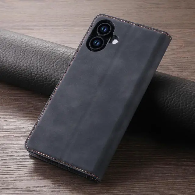 Alt view image 7 of 7 - BONAEVER Case for iPhone 16 6.1 inch Premium PU Leather Phone Cover with Card Holder Stand, Shockproof Flip Wallet Cover