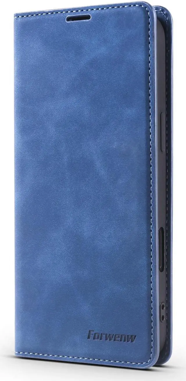 Alt view image 3 of 7 - BONAEVER Case for iPhone 16 6.1 inch Premium PU Leather Phone Cover with Card Holder Stand, Shockproof Flip Wallet Cover Blue