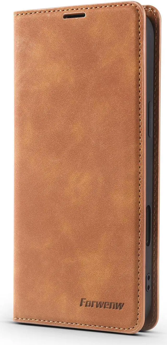 Alt view image 3 of 7 - BONAEVER Case for iPhone 16 Plus 6.7 inch Premium PU Leather Phone Cover with Card Holder Stand, Shockproof Flip Wallet Cover Brown