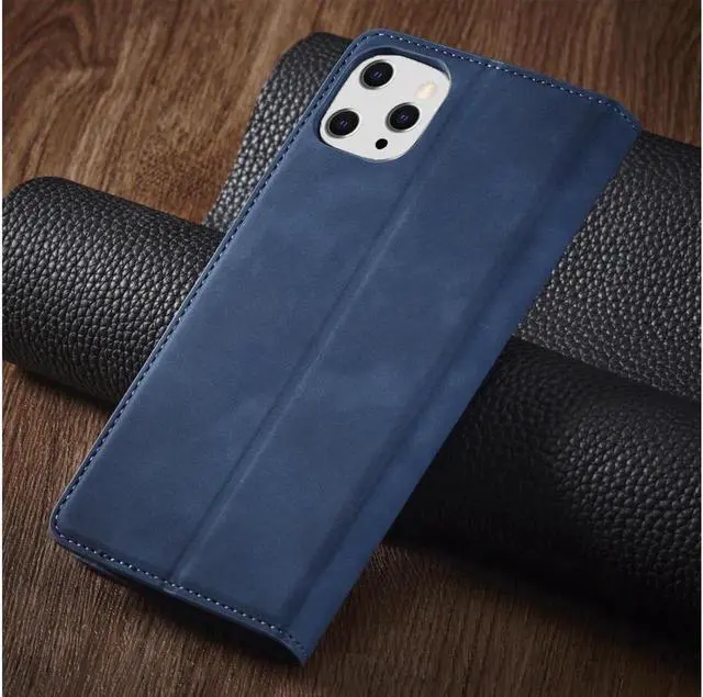 Alt view image 3 of 7 - BONAEVER Case for iPhone 16 Pro Max 6.9 inch Premium PU Leather Phone Cover with Card Holder Stand, Shockproof Flip Wallet Cover Blue