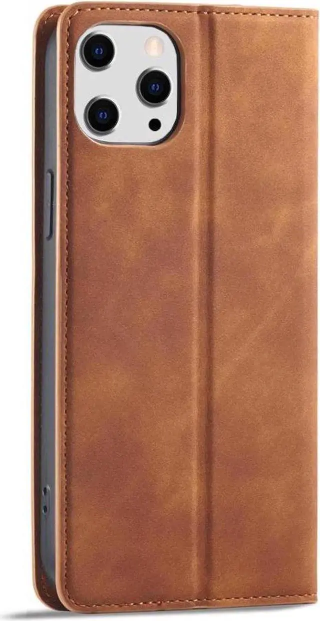 Alt view image 2 of 6 - BONAEVER Case for iPhone 16 Pro Max 6.9 inch Premium PU Leather Phone Cover with Card Holder Stand, Shockproof Flip Wallet Cover Brown