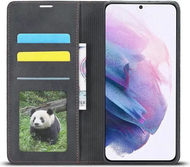 Alt view image 3 of 7 - BONAEVER Case for Samsung Galaxy S24 FE 6.7'' Premium PU Leather Phone Cover with Card Holder Stand, Shockproof Flip Wallet Cover