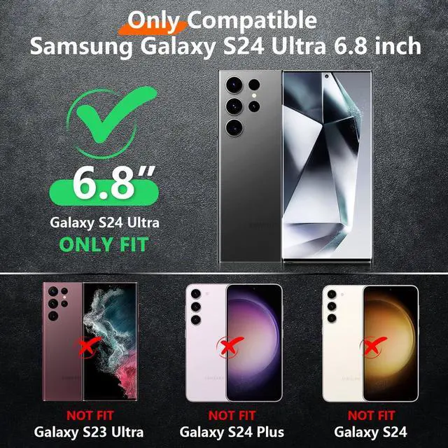 Alt view image 2 of 7 - BONAEVER Case for Samsung Galaxy S24 Ultra 6.8 inch Premium PU Leather Phone Cover with Card Holder Stand, Shockproof Flip Wallet Cover