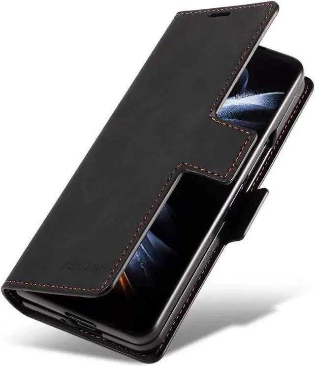 Alt view image 5 of 7 - BONAEVER Case for Samsung Galaxy Z Fold 6 5G Premium PU Leather Phone Cover with Card Holder Stand, Shockproof Flip Wallet Cover