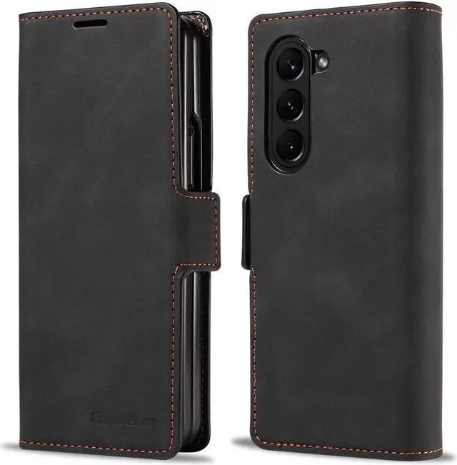 Main image of BONAEVER Case for Samsung Galaxy Z Fold 6 5G Premium PU Leather Phone Cover with Card Holder Stand, Shockproof Flip Wallet Cover
