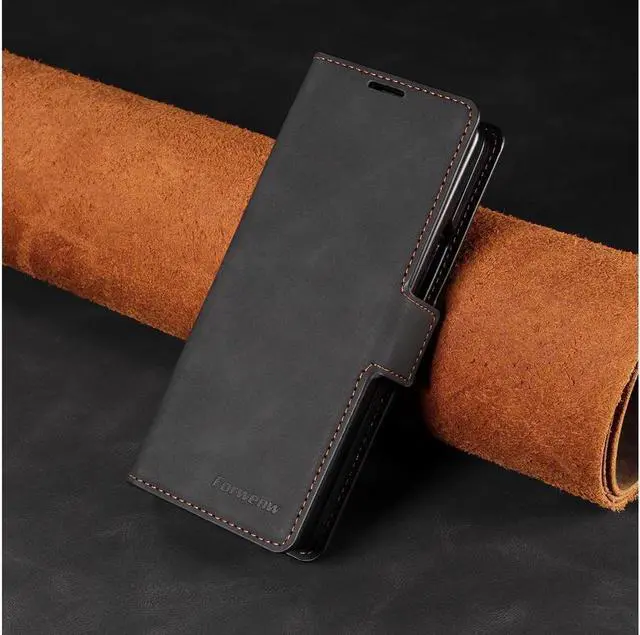 Alt view image 7 of 7 - BONAEVER Case for Samsung Galaxy Z Fold 6 5G Premium PU Leather Phone Cover with Card Holder Stand, Shockproof Flip Wallet Cover