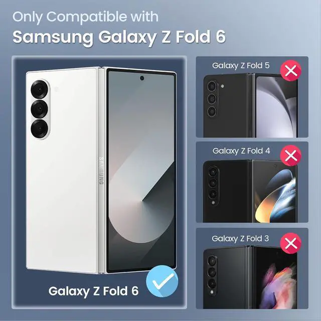 Alt view image 2 of 7 - BONAEVER Case for Samsung Galaxy Z Fold 6 5G Premium PU Leather Phone Cover with Card Holder Stand, Shockproof Flip Wallet Cover