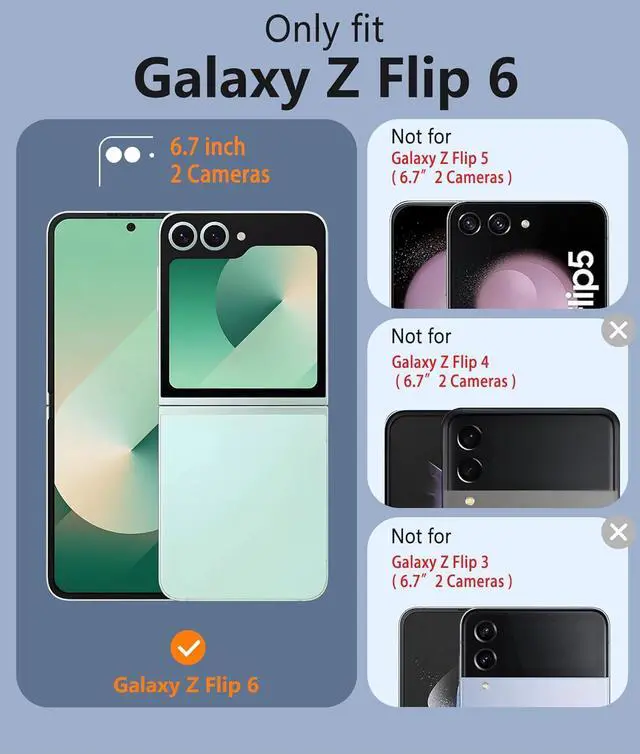 Alt view image 2 of 7 - BONAEVER Case for Samsung Galaxy Z Flip 6 5G Premium PU Leather Phone Cover with Card Holder Stand, Shockproof Flip Wallet Cover