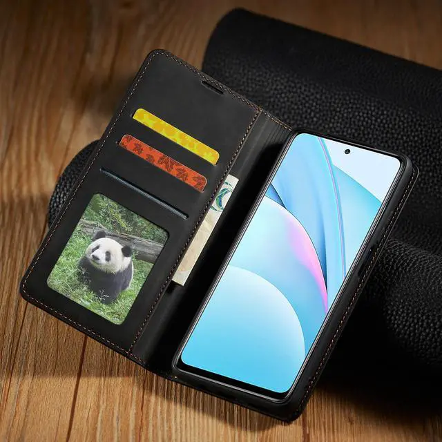 Alt view image 3 of 7 - BONAEVER Case for Xiaomi Mi 10T Lite 5G Premium PU Leather Phone Cover with Card Holder Stand, Shockproof Flip Wallet Cover