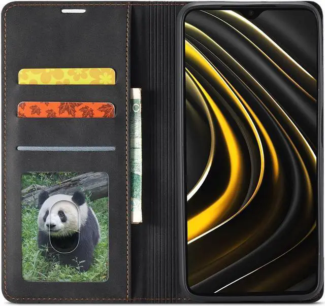 Alt view image 2 of 7 - BONAEVER Case for Xiaomi Poco F3 Premium PU Leather Phone Cover with Card Holder Stand, Shockproof Flip Wallet Cover