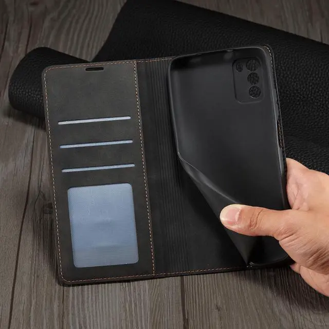 Alt view image 5 of 7 - BONAEVER Case for Xiaomi Poco F3 Premium PU Leather Phone Cover with Card Holder Stand, Shockproof Flip Wallet Cover