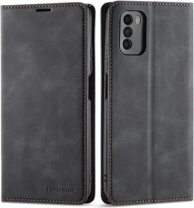 Main image of BONAEVER Case for Xiaomi Poco F3 Premium PU Leather Phone Cover with Card Holder Stand, Shockproof Flip Wallet Cover