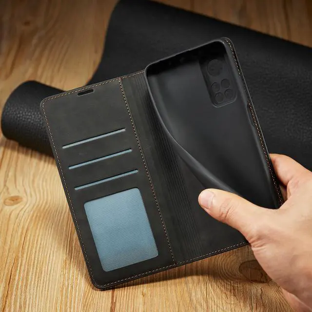 Alt view image 7 of 7 - BONAEVER Case for Xiaomi Mi 10T / 10T Pro 5G Premium PU Leather Phone Cover with Card Holder Stand, Shockproof Flip Wallet Cover
