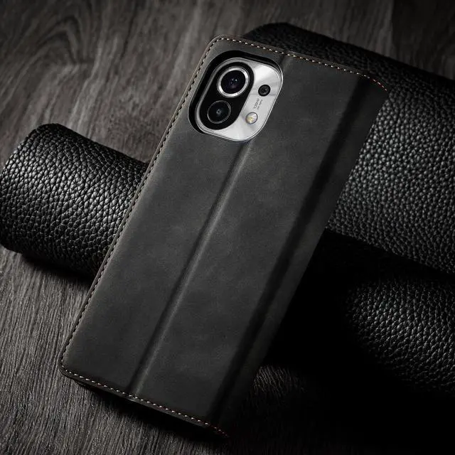 Alt view image 6 of 7 - BONAEVER Case for Xiaomi Mi 11 Premium PU Leather Phone Cover with Card Holder Stand, Shockproof Flip Wallet Cover