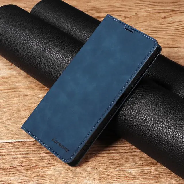 Alt view image 6 of 7 - BONAEVER Case for Xiaomi Redmi 13C 4G / 5G Premium PU Leather Phone Cover with Card Holder Stand, Shockproof Flip Wallet Cover Blue