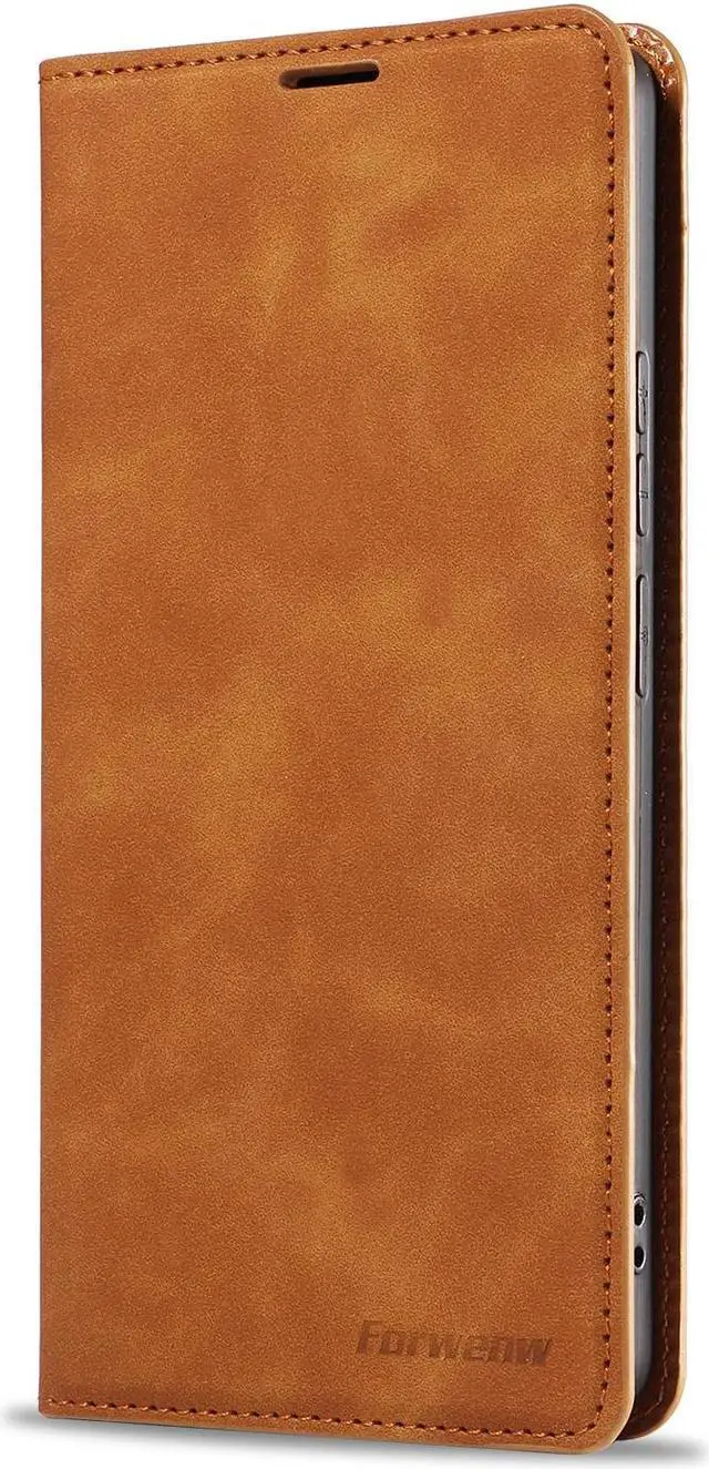 Alt view image 2 of 7 - BONAEVER Case for Xiaomi RedMi Note 13 Pro 4G (Not fit 5G) Premium PU Leather Phone Cover with Card Holder Stand, Shockproof Flip Wallet Cover Brown