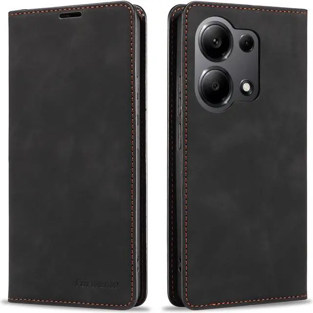 Main image of BONAEVER Case for Xiaomi Poco X6 5G / Redmi Note 13 Pro 5G (Not for 4G) Premium PU Leather Phone Cover with Card Holder Stand, Shockproof Flip Wallet Cover