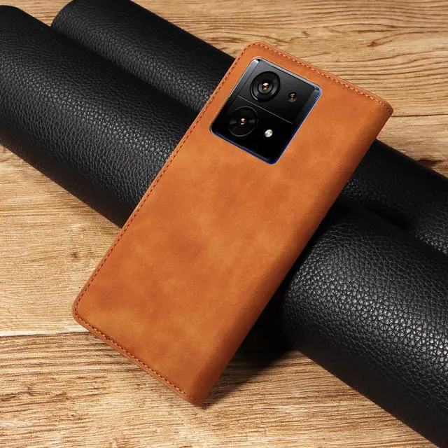 Alt view image 5 of 7 - BONAEVER Case for Xiaomi Redmi Note 13 5G Premium PU Leather Phone Cover with Card Holder Stand, Shockproof Flip Wallet Cover Brown