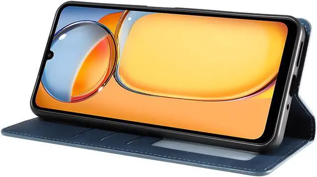 Alt view image 3 of 7 - BONAEVER Case for Xiaomi Redmi Note 13 Pro Plus 5G Premium PU Leather Phone Cover with Card Holder Stand, Shockproof Flip Wallet Cover Blue