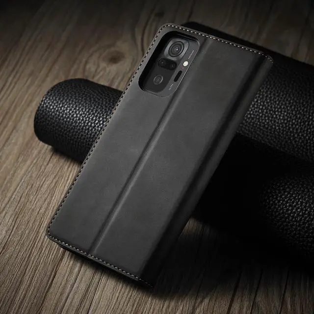Alt view image 5 of 7 - BONAEVER Case for Xiaomi Redmi Note 10 Pro 4G / Note 10 Pro Max Premium PU Leather Phone Cover with Card Holder Stand, Shockproof Flip Wallet Cover