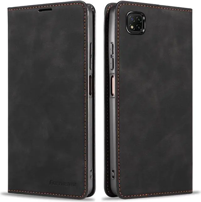 Main image of BONAEVER Case for Xiaomi Redmi 10A / Redmi 9C Premium PU Leather Phone Cover with Card Holder Stand, Shockproof Flip Wallet Cover