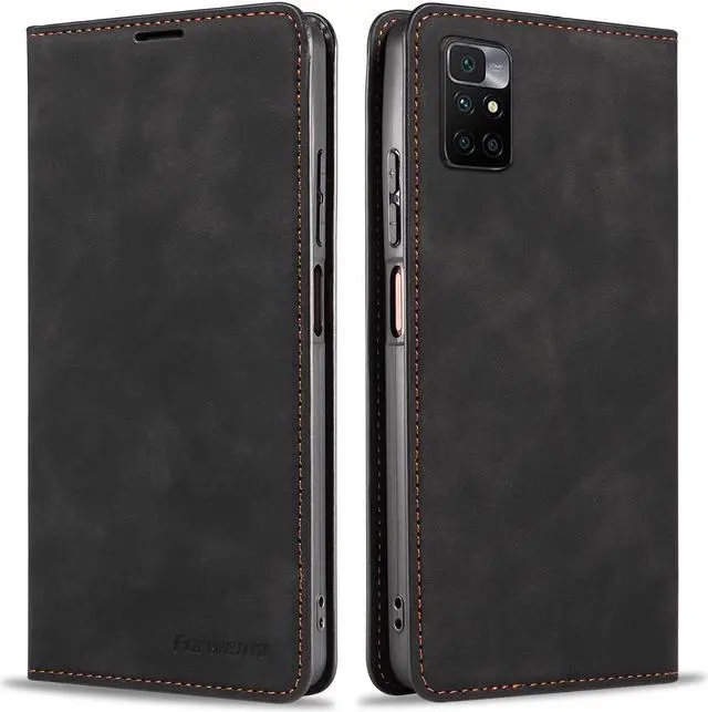 Main image of BONAEVER Case for Xiaomi Redmi 10 2022 / Redmi 10 2021 / Redmi 10 Prime Premium PU Leather Phone Cover with Card Holder Stand, Shockproof Flip Wallet Cover