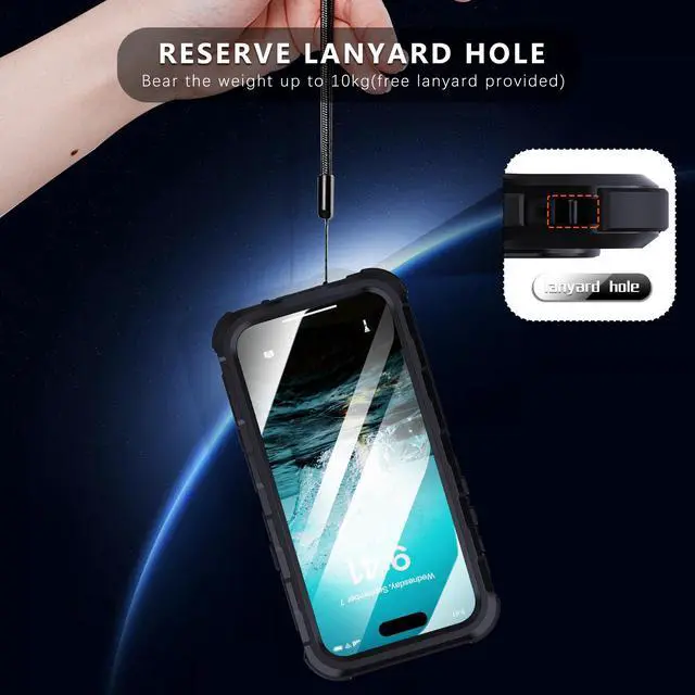 Alt view image 6 of 7 - BONAEVER for iPhone 16 Pro Max 6.9 inch Waterproof Case Compatible with MagSafe, Magnetic Waterproof Metal Full Body IP68 Underwater Case Built-in Screen Protector Military Grade Shockproof Cover