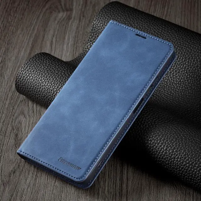Alt view image 6 of 7 - BONAEVER Case for Xiaomi Poco X4 Pro 5G Premium PU Leather Phone Cover with Card Holder Stand, Shockproof Flip Wallet Cover Blue
