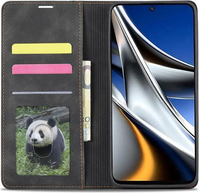 Alt view image 3 of 7 - BONAEVER Case for Xiaomi Poco M4 Pro 4G (Not 5G) Premium PU Leather Phone Cover with Card Holder Stand, Shockproof Flip Wallet Cover