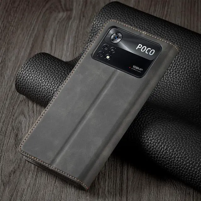 Alt view image 7 of 7 - BONAEVER Case for Xiaomi Poco M4 Pro 4G (Not 5G) Premium PU Leather Phone Cover with Card Holder Stand, Shockproof Flip Wallet Cover