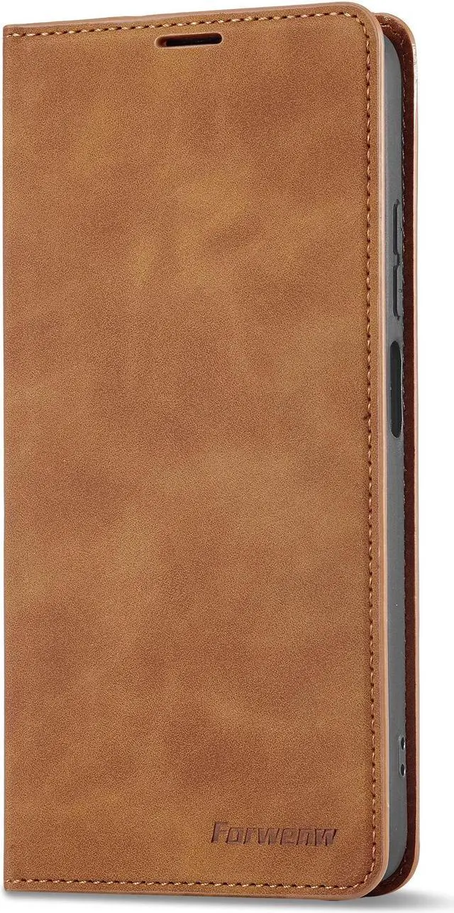 Alt view image 7 of 7 - BONAEVER Case for Xiaomi Poco M4 Pro 4G (Not 5G) Premium PU Leather Phone Cover with Card Holder Stand, Shockproof Flip Wallet Cover Brown