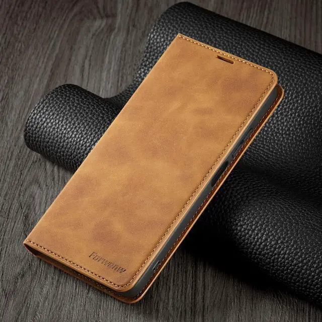 Alt view image 6 of 7 - BONAEVER Case for Xiaomi Poco M4 Pro 4G (Not 5G) Premium PU Leather Phone Cover with Card Holder Stand, Shockproof Flip Wallet Cover Brown