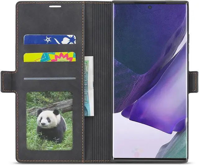 Alt view image 2 of 7 - BONAEVER Case for Samsung Galaxy Note 20 Ultra Premium PU Leather Phone Cover with Card Holder Stand, Shockproof Flip Wallet Cover