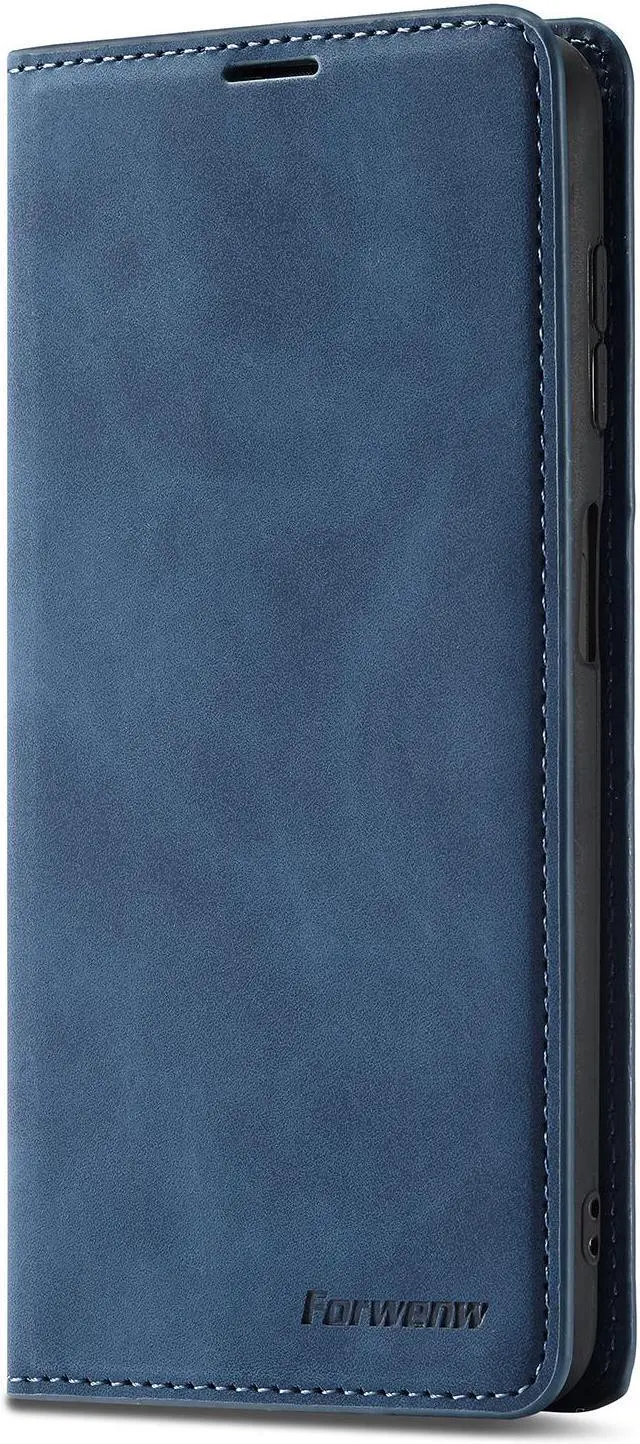 Alt view image 2 of 7 - BONAEVER Case for Samsung Galaxy A55 5G Premium PU Leather Phone Cover with Card Holder Stand, Shockproof Flip Wallet Cover Blue