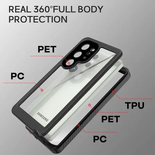 Alt view image 4 of 7 - BONAEVER for Samsung Galaxy S25 Ultra Case, IP68 Waterproof with [Built-in Screen Protector] [14FT Military Shockproof] Full Body Heavy Duty Protective Sealed Case for Galaxy S25 Ultra 6.9 inch, Black