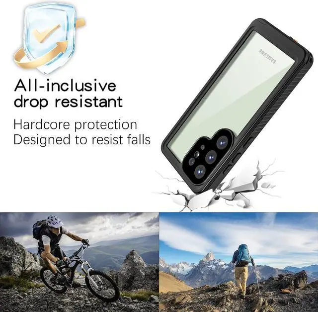 Alt view image 3 of 7 - BONAEVER for Samsung Galaxy S25 Ultra Case, IP68 Waterproof with [Built-in Screen Protector] [14FT Military Shockproof] Full Body Heavy Duty Protective Sealed Case for Galaxy S25 Ultra 6.9 inch, Black