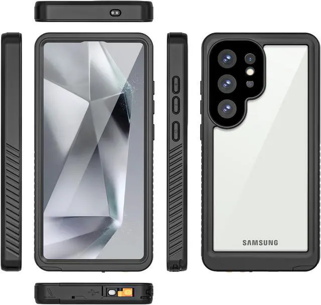 Alt view image 7 of 7 - BONAEVER for Samsung Galaxy S25 Ultra Case, IP68 Waterproof with [Built-in Screen Protector] [14FT Military Shockproof] Full Body Heavy Duty Protective Sealed Case for Galaxy S25 Ultra 6.9 inch, Black