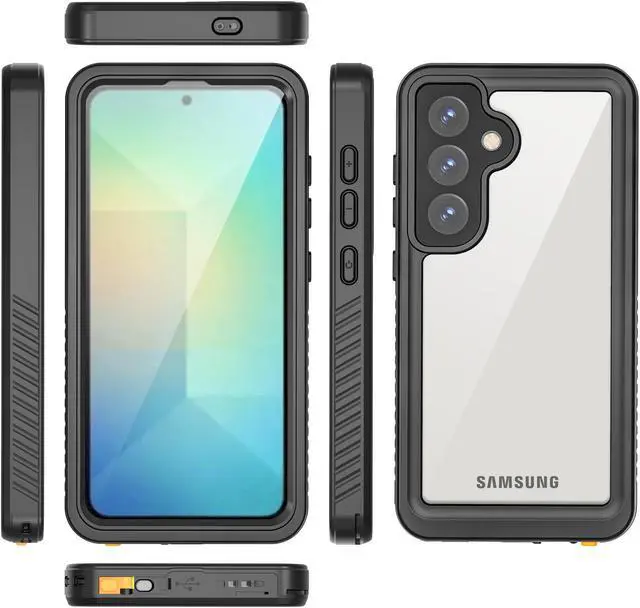 Alt view image 7 of 7 - BONAEVER for Samsung Galaxy S25 Case, IP68 Waterproof with [Built-in Screen Protector] [14FT Military Shockproof] Full Body Heavy Duty Protective Sealed Case for Galaxy S25, Black