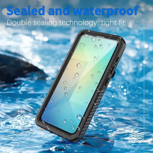 Alt view image 2 of 7 - BONAEVER for Samsung Galaxy S25 Case, IP68 Waterproof with [Built-in Screen Protector] [14FT Military Shockproof] Full Body Heavy Duty Protective Sealed Case for Galaxy S25, Black