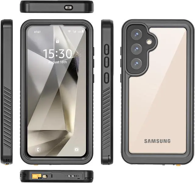 Alt view image 7 of 7 - BONAEVER for Samsung Galaxy S25 Plus Case, IP68 Waterproof with [Built-in Screen Protector] [14FT Military Shockproof] Full Body Heavy Duty Protective Sealed Case for Galaxy S25 Plus, Black