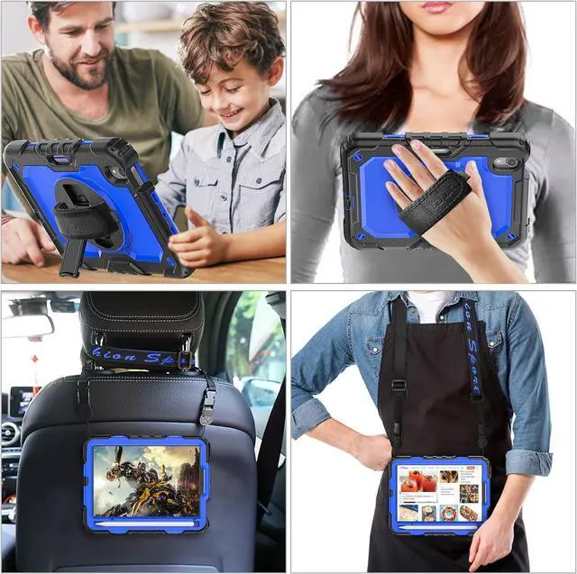 Alt view image 6 of 7 - BONAEVER Case for iPad Mini 7 (A17 Pro) 2024 / iPads Mini 6 8.3" Full-Body Shockproof Protective Case with Screen Protector, 360° Rotating Stand, Hand/Shoulder Strap for iPad Mini 7th/ 6th Generation