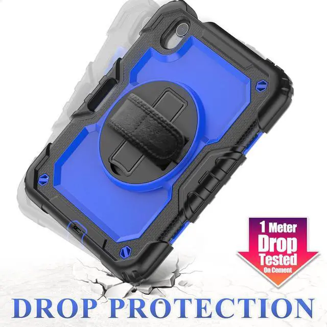 Alt view image 4 of 7 - BONAEVER Case for iPad Mini 7 (A17 Pro) 2024 / iPads Mini 6 8.3" Full-Body Shockproof Protective Case with Screen Protector, 360° Rotating Stand, Hand/Shoulder Strap for iPad Mini 7th/ 6th Generation