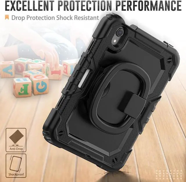 Alt view image 3 of 7 - BONAEVER Case for iPad Mini 7 (A17 Pro) 2024 / iPad Mini 6 8.3'' with Screen Protector Pencil Holder [360 Rotating Hand Strap] &Stand, Drop-Proof Shockproof Cover for iPad Mini 7th/6th Generation 8.3"