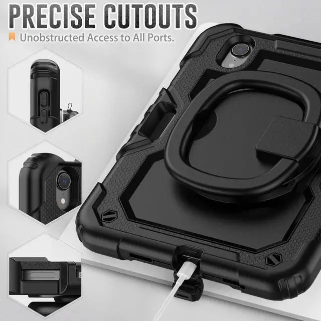 Alt view image 7 of 7 - BONAEVER Case for iPad Mini 7 (A17 Pro) 2024 / iPad Mini 6 8.3'' with Screen Protector Pencil Holder [360 Rotating Hand Strap] &Stand, Drop-Proof Shockproof Cover for iPad Mini 7th/6th Generation 8.3"