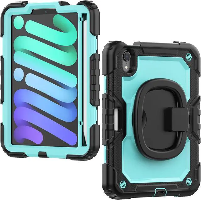 Alt view image 2 of 7 - BONAEVER Case for iPad Mini 7 (A17 Pro) 2024 / iPad Mini 6 8.3'' with Screen Protector Pencil Holder [360 Rotating Hand Strap] &Stand, Drop-Proof Shockproof Cover for iPad Mini 7th/6th Generation 8.3"