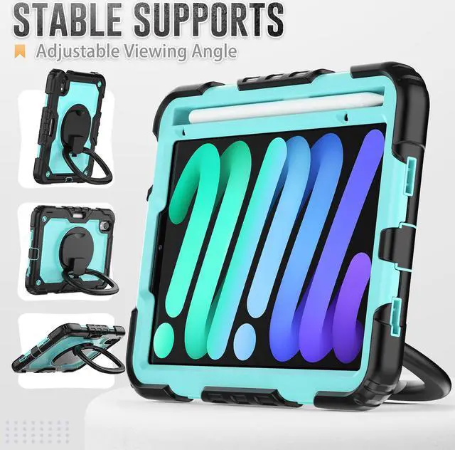 Alt view image 5 of 7 - BONAEVER Case for iPad Mini 7 (A17 Pro) 2024 / iPad Mini 6 8.3'' with Screen Protector Pencil Holder [360 Rotating Hand Strap] &Stand, Drop-Proof Shockproof Cover for iPad Mini 7th/6th Generation 8.3"